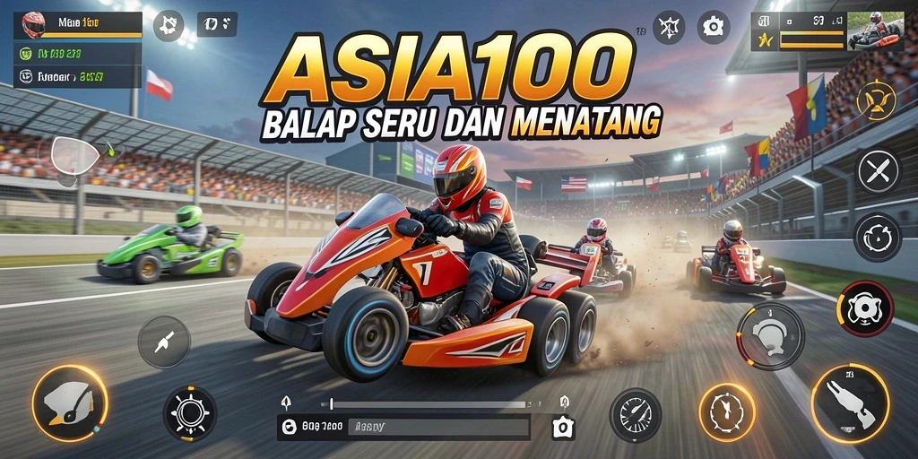 Tampilan gameplay seru dan mendebarkan di ASIA100.