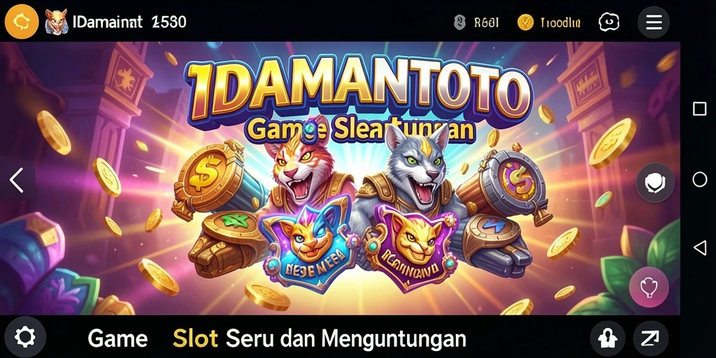 Screenshot utama IDAMANTOTO menampilkan gameplay slot yang menawan.