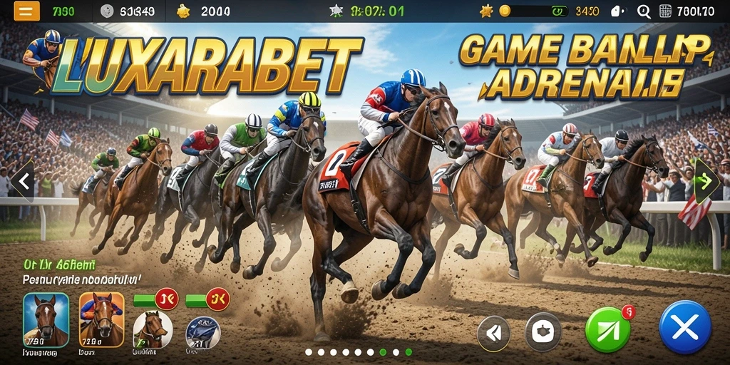 Gameplay LUXARABET yang seru dengan balapan cepat dan mobil beragam.